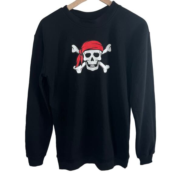 Better Together XS‎ Pirate Skull Crewneck Sweatshirt w/ Matching Pet Bandana - Picture 1 of 9